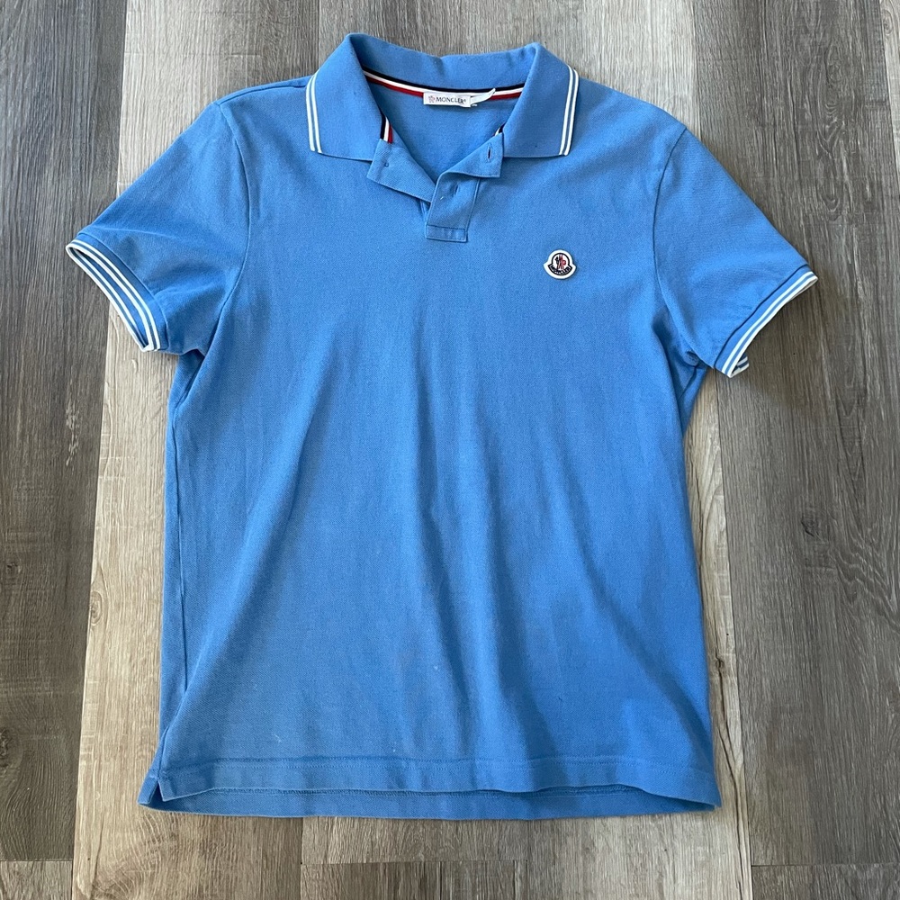 Moncler Blue Polo Shirt